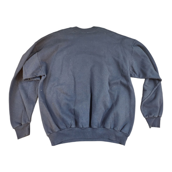 Vintage Christmas Bear sweater pull over crew neck long sleeve blue - Picture 2 of 8